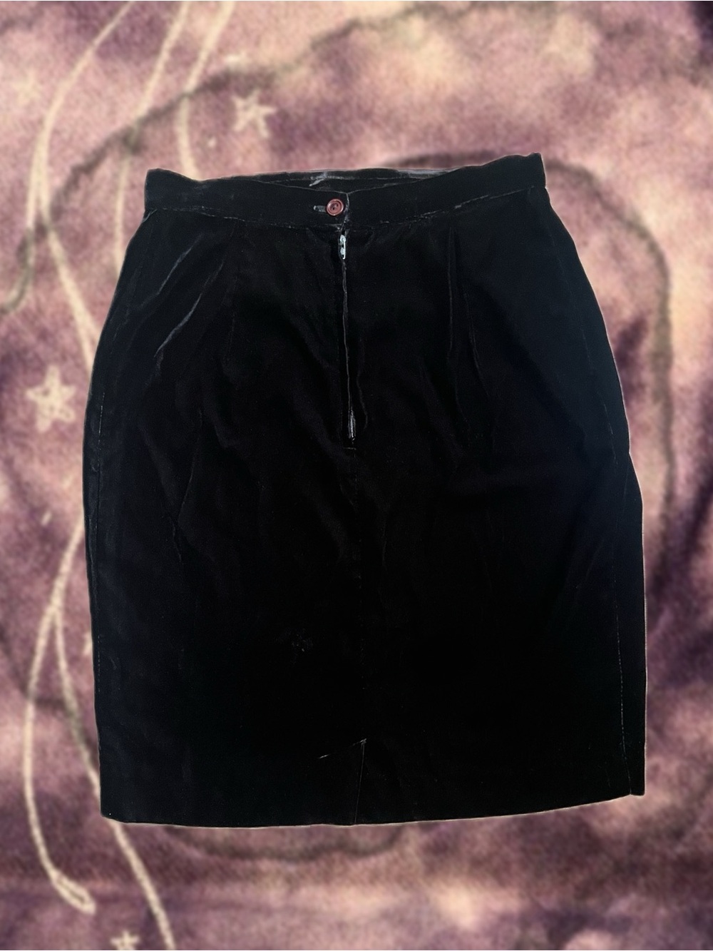 Vintage 90s black velvet skirt - Picture 4 of 5